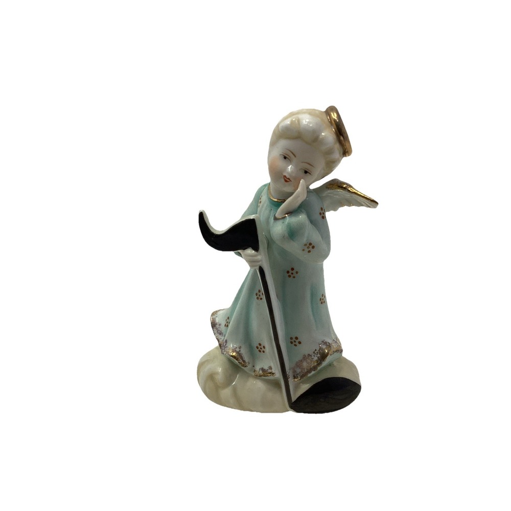 Vtg Ardalt Lenwile Blue Angel Music Musical Note on a Cloud Porcelain Figurine